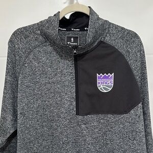 Fanatics Gray and Black Sacramento Kings Quarter-Zip Pullover